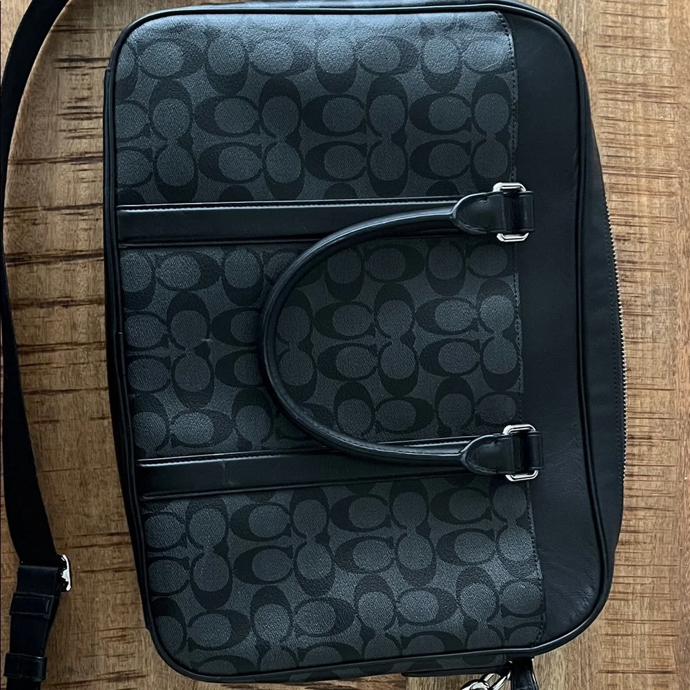 Coach Black and Gray Men's Briefcase
